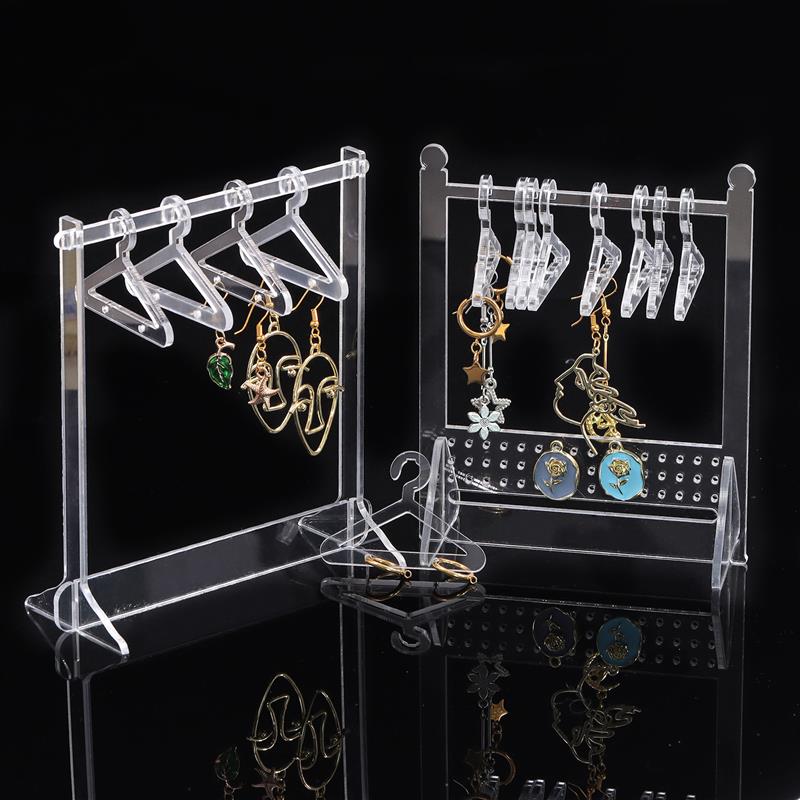Mini Coat Hanger Rack Earring Display Stand Acrylic Jewelry