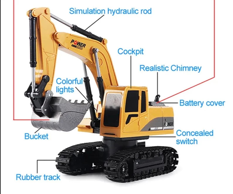 RC Model Excavator Toy