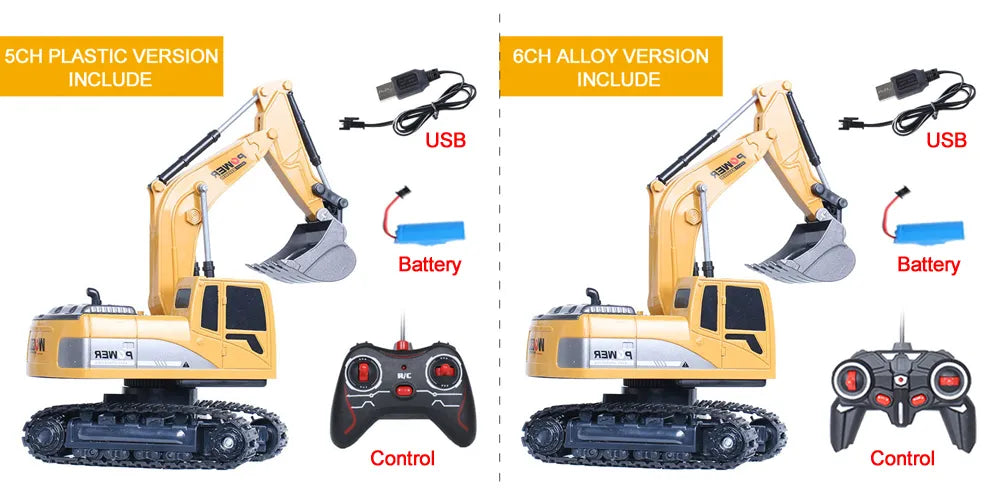 RC Model Excavator Toy